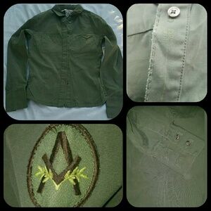 A Kurtz Military Shirt Jacket Vtg Grunge Aesthetic shacket top nwt xs